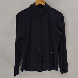 Spanx Active Contour Zip-Up Jacket Size Large Black Women's Compression